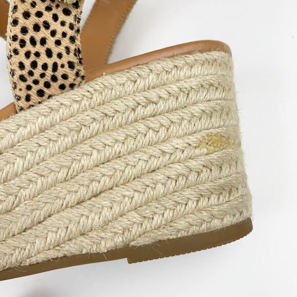 J Crew Platform Espadrille Sandals Leopard Print Calf Hair Women's 8.5 - Picture 9 of 15